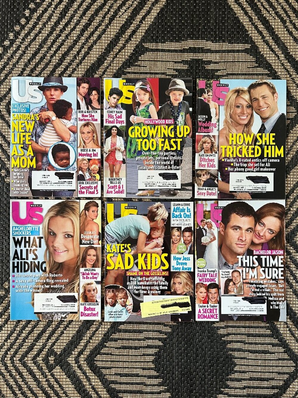 Vintage Lot of 6 US Weekly Magazines 2009-2010 Celebrity Gossip Fashion Party